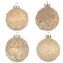 Kerstbal 4 stuks Ø 10 cm geel glas