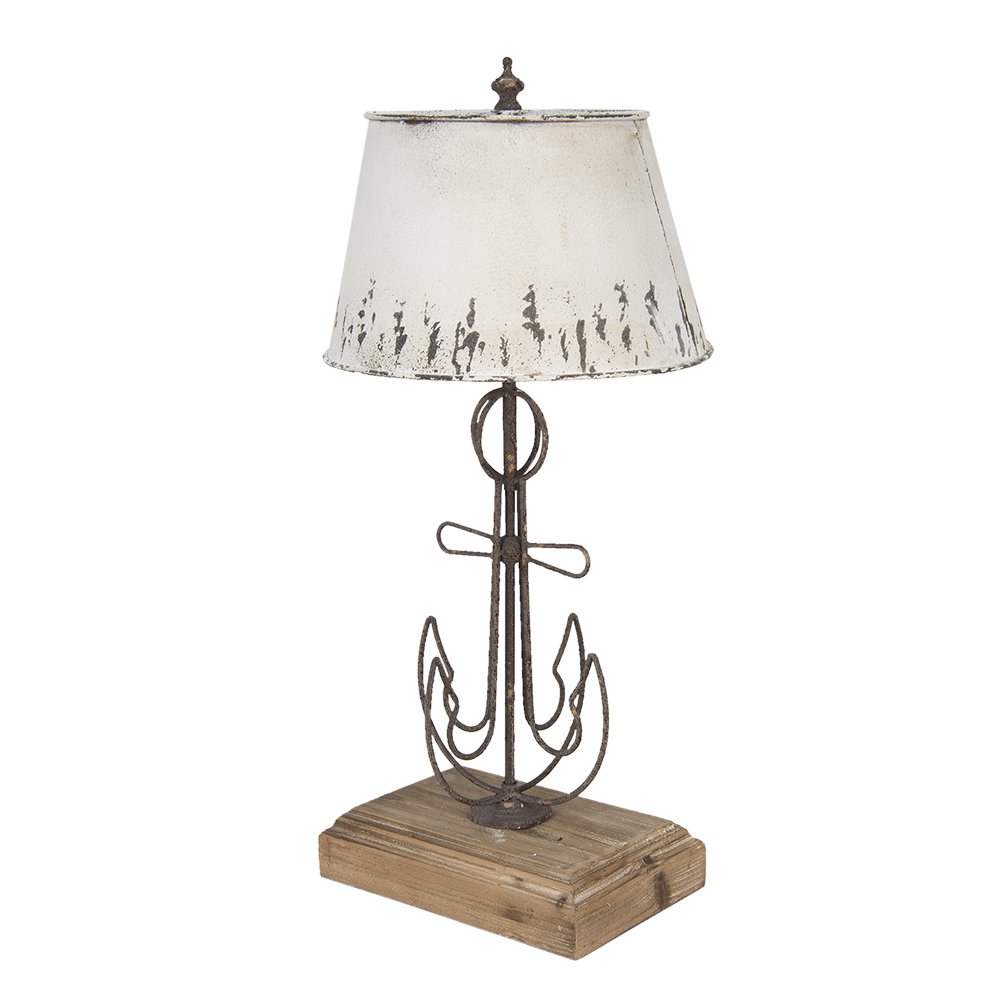 Table lamp Ø 35x79 cm beige brown wood desk lamp