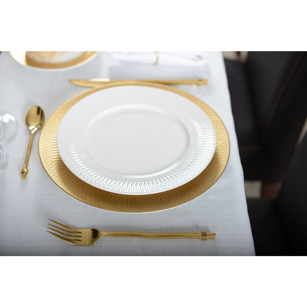 Dessertbord 22.2 cm wit goud