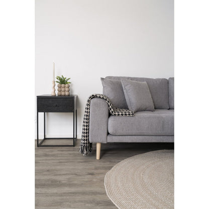 Plaid 130x180 cm zwart beige gerecycled katoen polyester