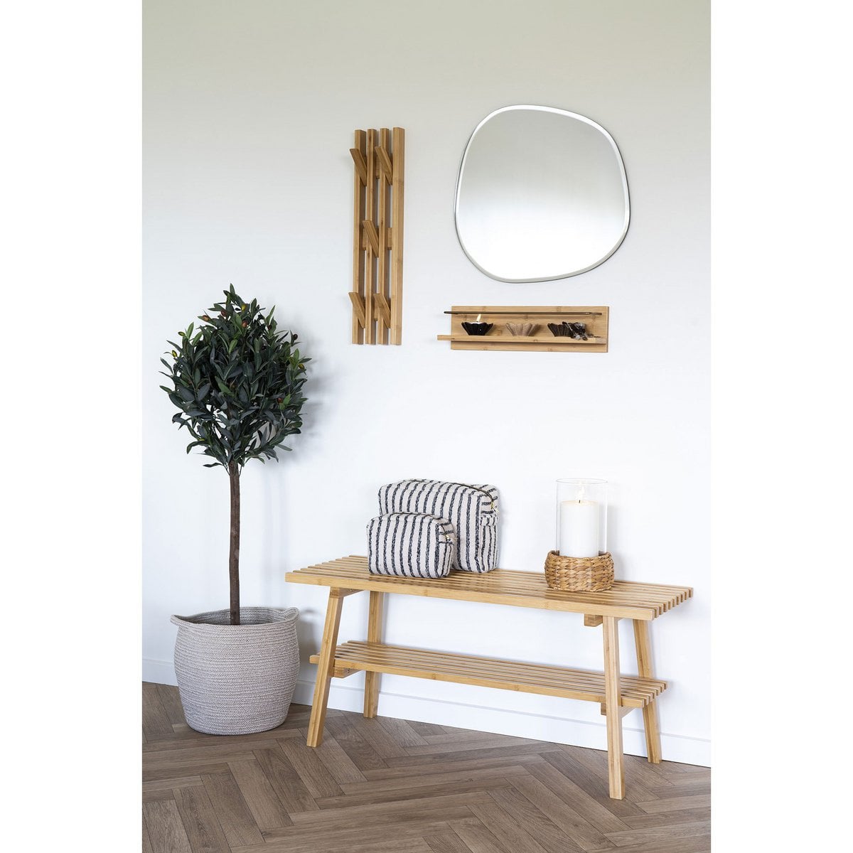 Wandplank bamboe 45x10x12 cm