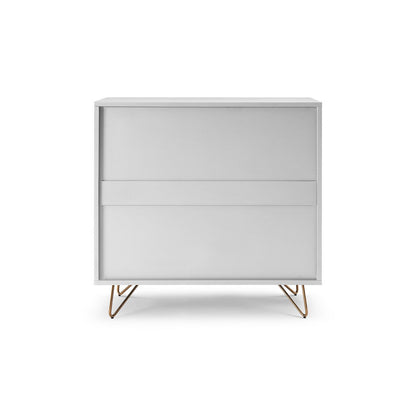 Ladekast 90x40x90 cm wit met gouden poten