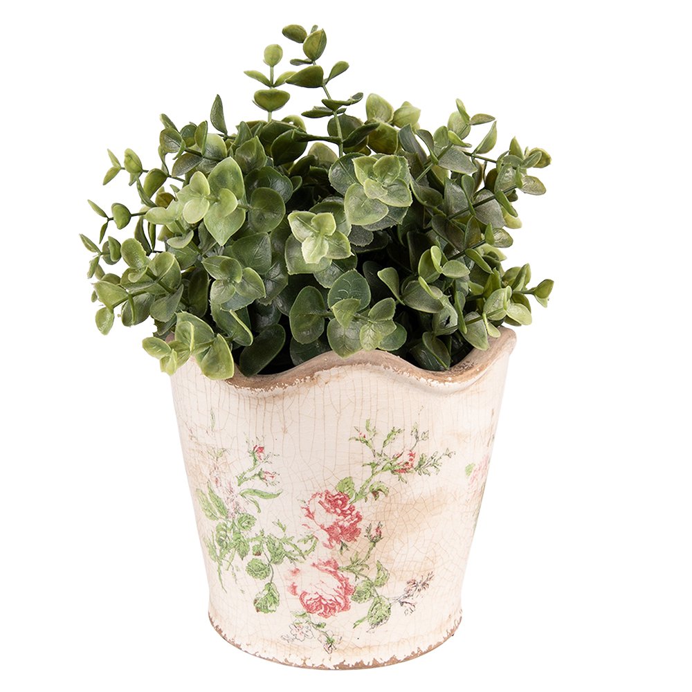 Bloempot Ø 18x17 cm roze beige keramiek