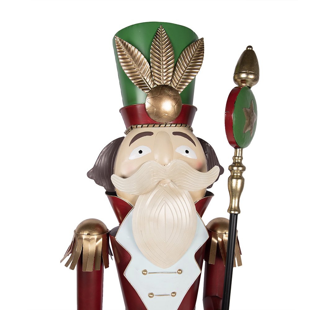 Kerstdecoratie Notenkraker 207 cm rood groen metaal