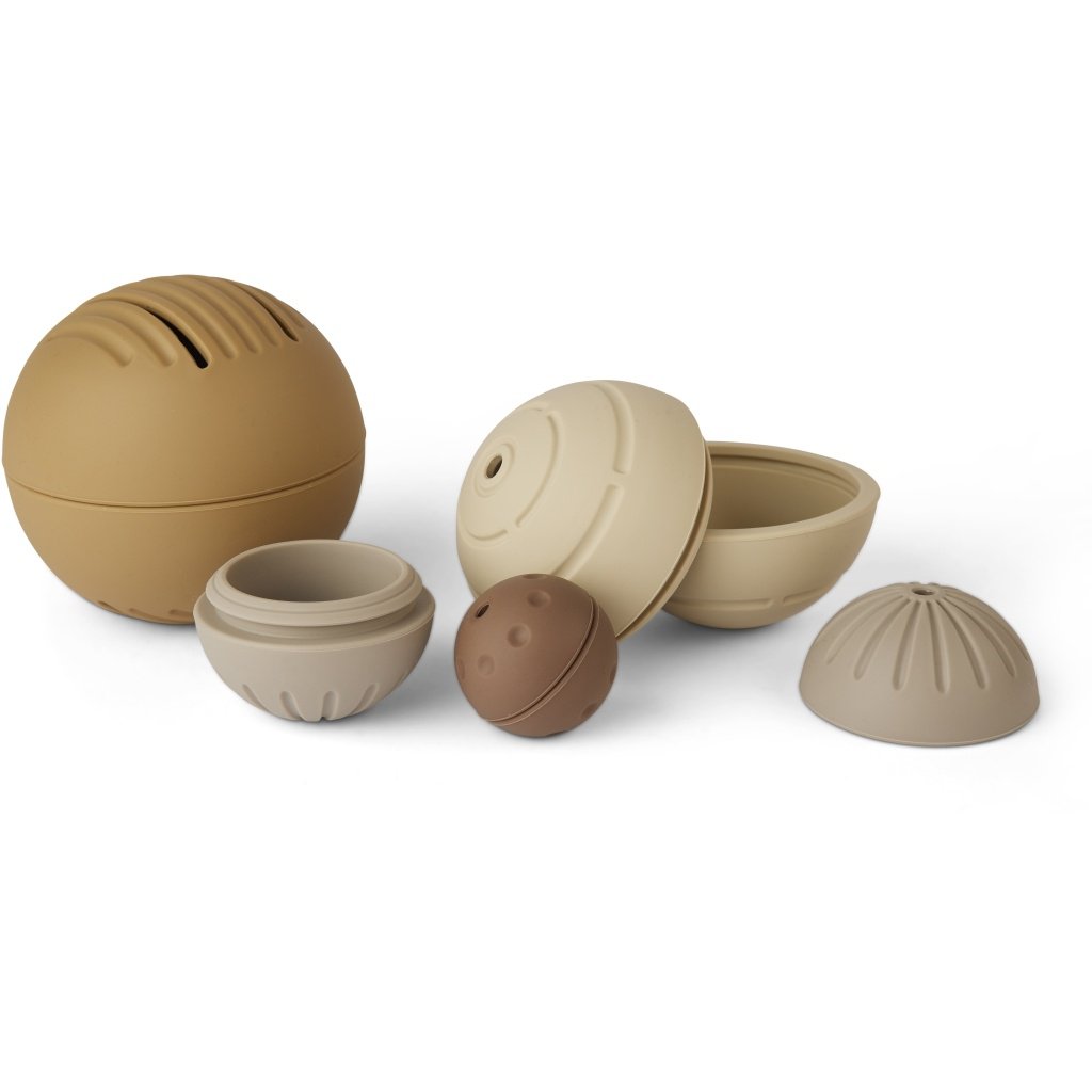 Siliconen ballen set 4 stuks bruin mix