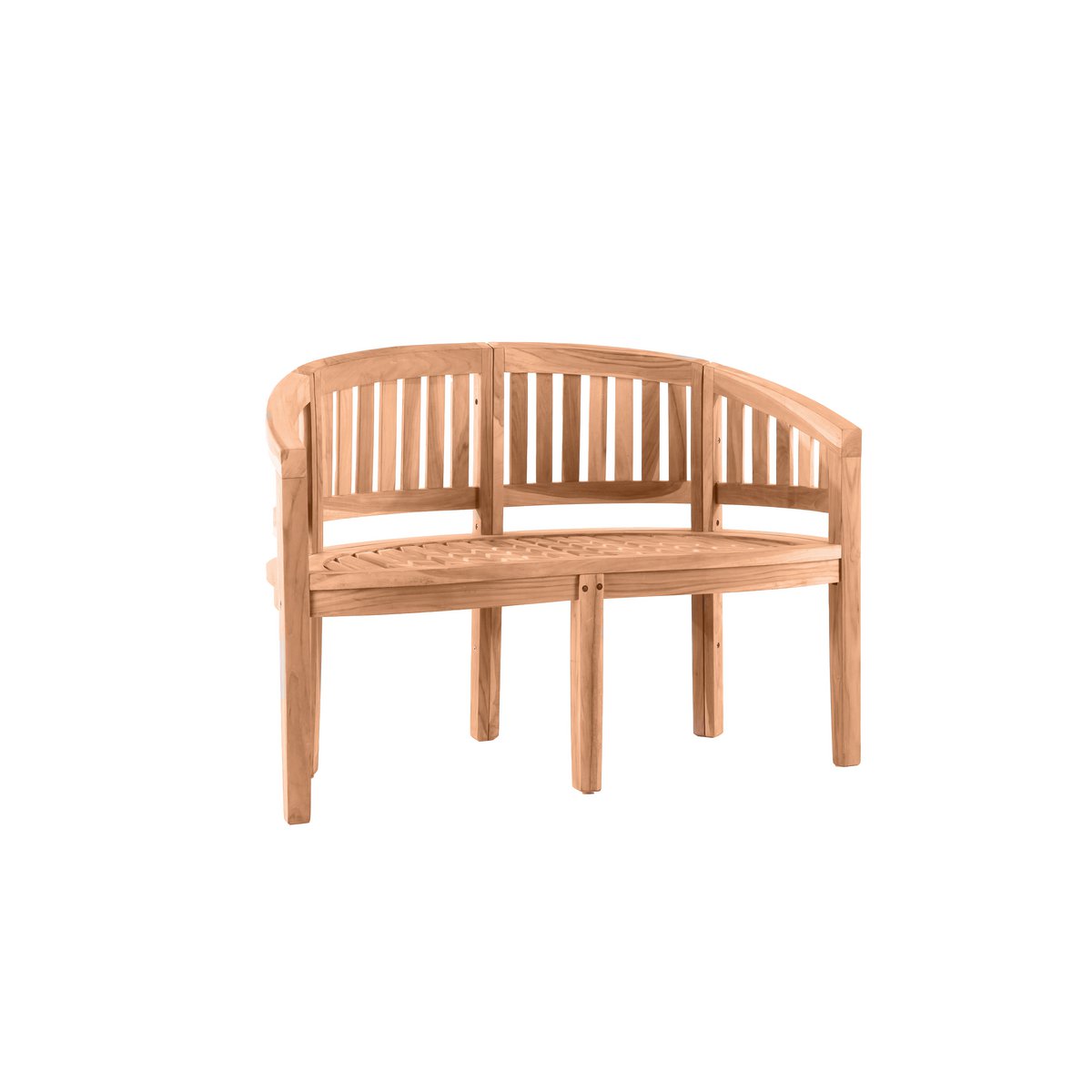 Banana-shaped garden bench, 120 cm, teak