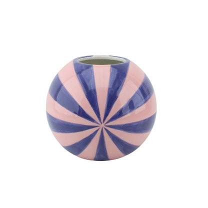 Bloemvaas Swirl pink blauw 15x15x13.5 cm dolomiet