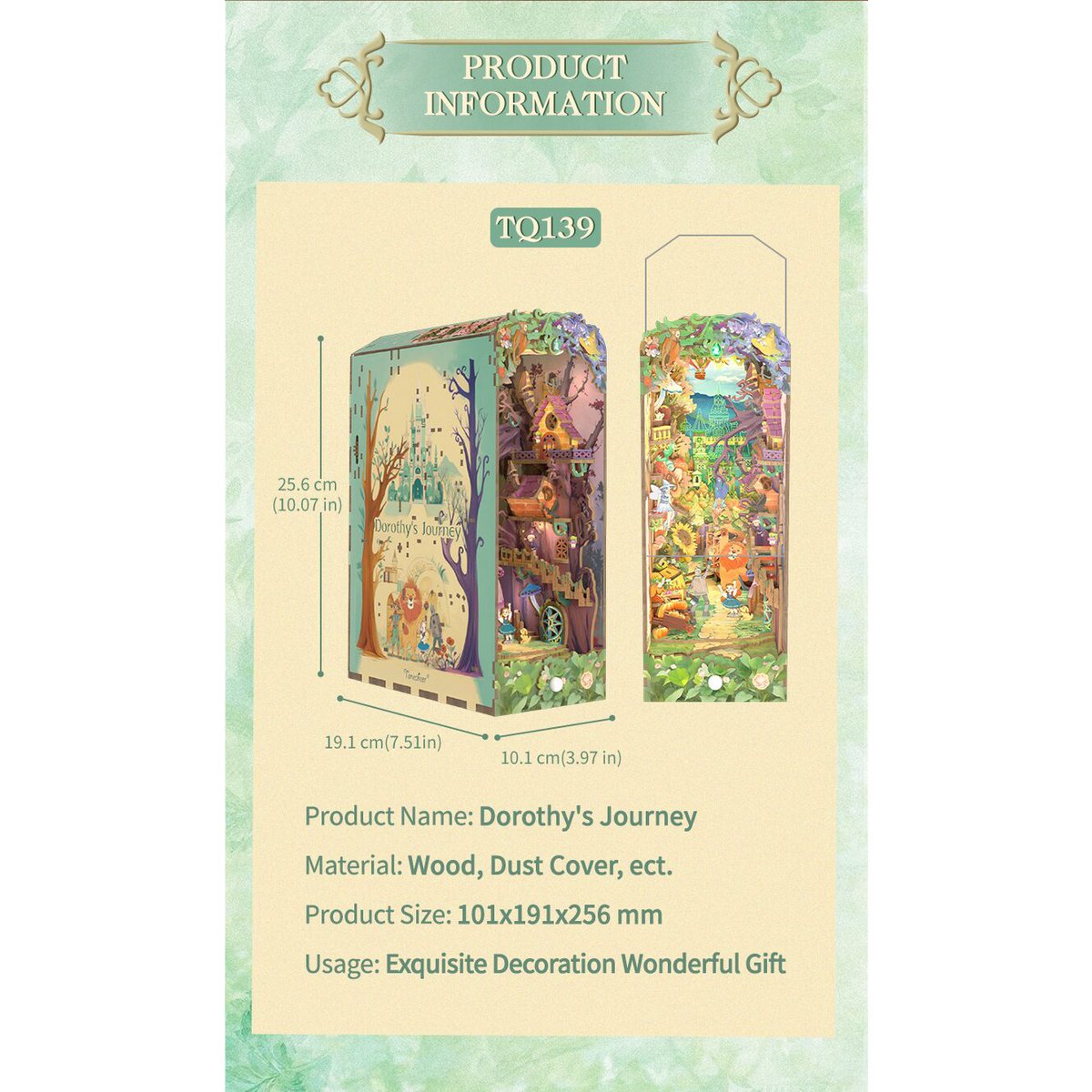 Tonecheer, DIY Book Nook, Dorothy's Journey, TQ139, 19x10x25,6cm