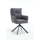 Fauteuil structuurstof antraciet 60x67x93 cm
