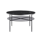 Salontafel rond Ø 81 cm zwart metaal glas