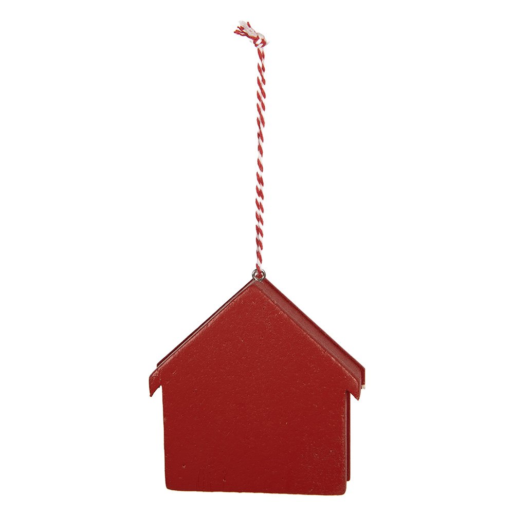 Kersthanger Huis 11x1x11 cm Rood Hout