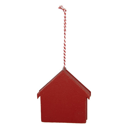 Kersthanger Huis 11x1x11 cm Rood Hout