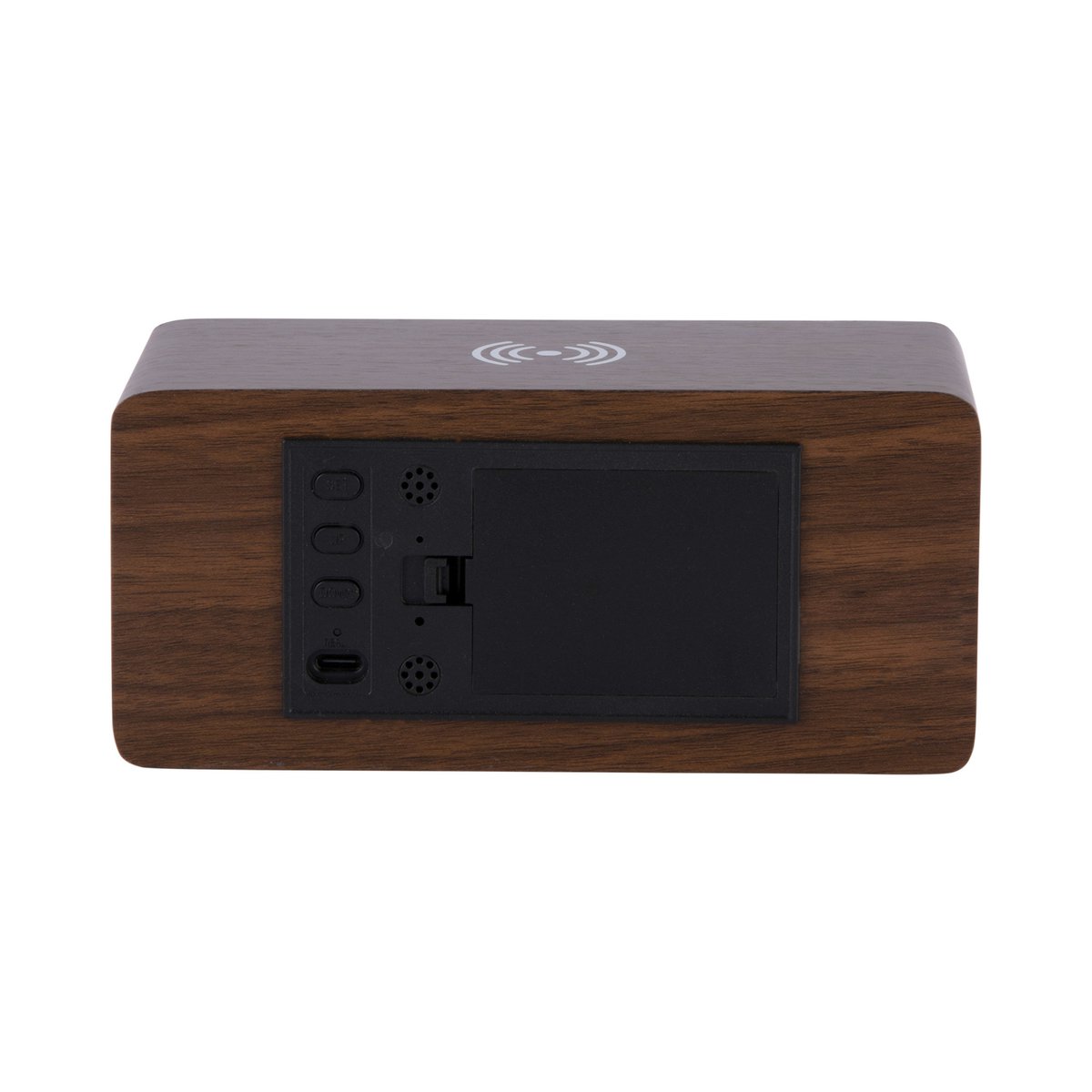 Wekker hout retro met LED 17x8 cm