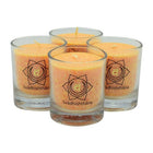 Chakra kaarsen set van 4 oranje ca. 6 cm