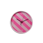 Wandklok roze gestreept 35x35 cm kunststof