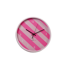 Clock - wall clock - striped pattern - pink - 35x35x4cm