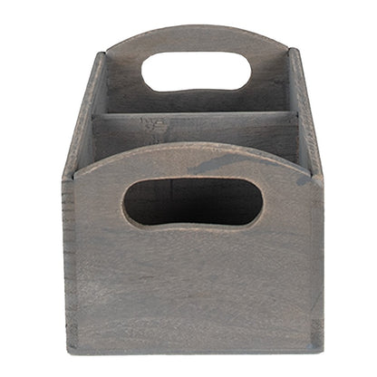Brievenhouder 30x15x13 cm grijs hout
