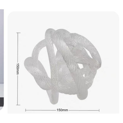 Middelgrote Geknoopte Glazen Sculptuur met Nautisch Touw