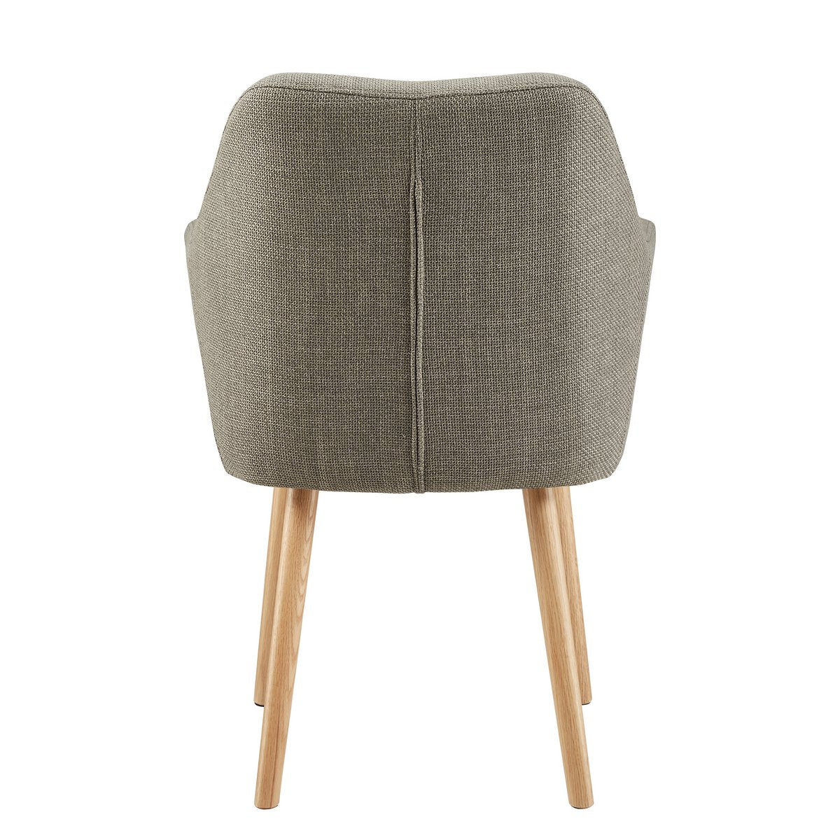 Fauteuil bruine structuurstof massief eikenhout