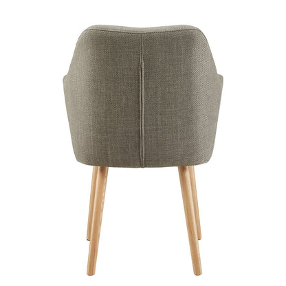 Fauteuil bruine structuurstof massief eikenhout