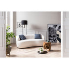 Kidney bench 2-seater Bouclé fabric white