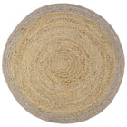 Vloerkleed rond 140 cm jute wol taupe