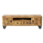 Dressoir gerecycled mangohout antiek zwart beslag