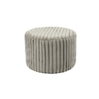 Kruk Ø55x38 cm pluche corduroy lichtgrijs