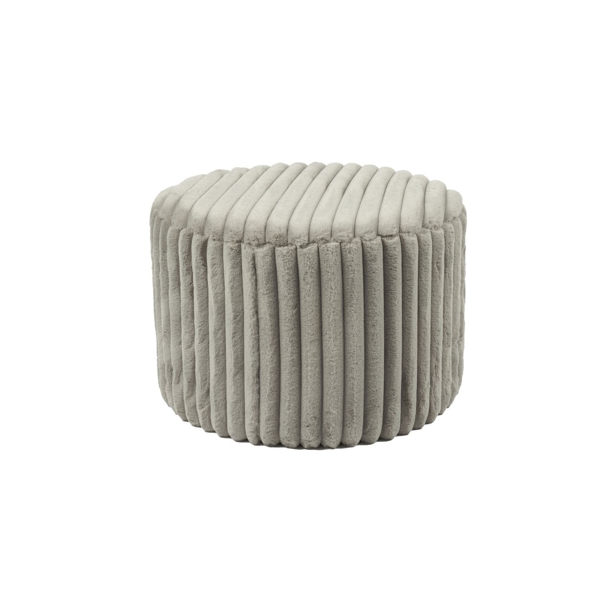 Kruk Ø55x38 cm pluche corduroy lichtgrijs