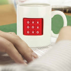 Beker 590ml keramiek rood wit