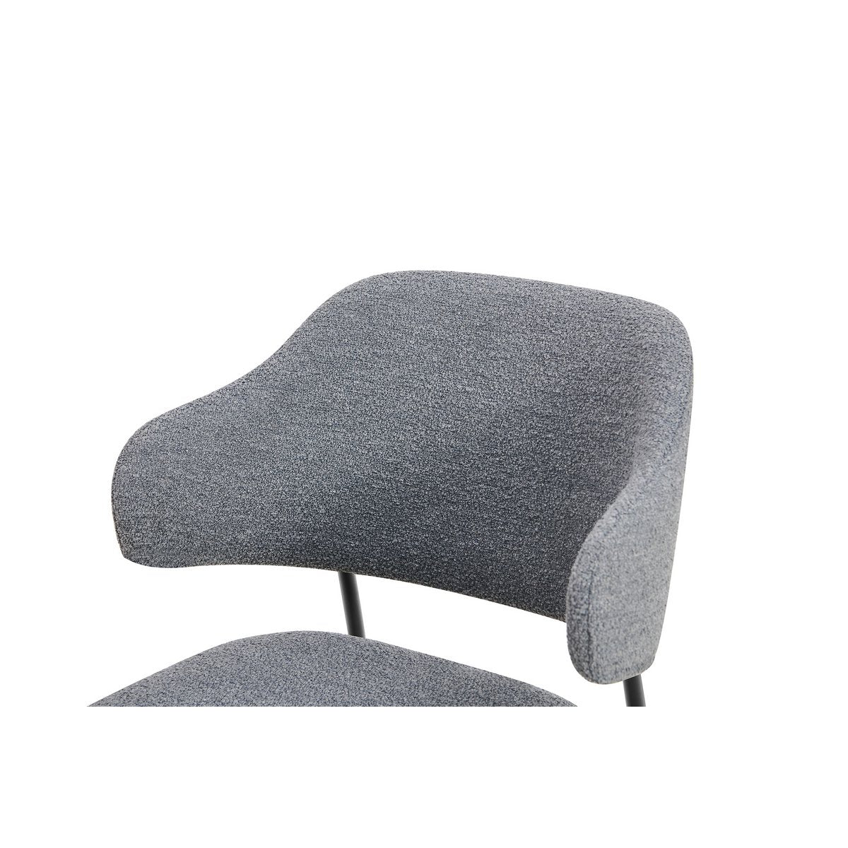 Fauteuil set 2 stuks donkergrijs bouclé