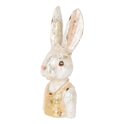 Decoratie Beeld Konijn 29 cm Wit Kunststof