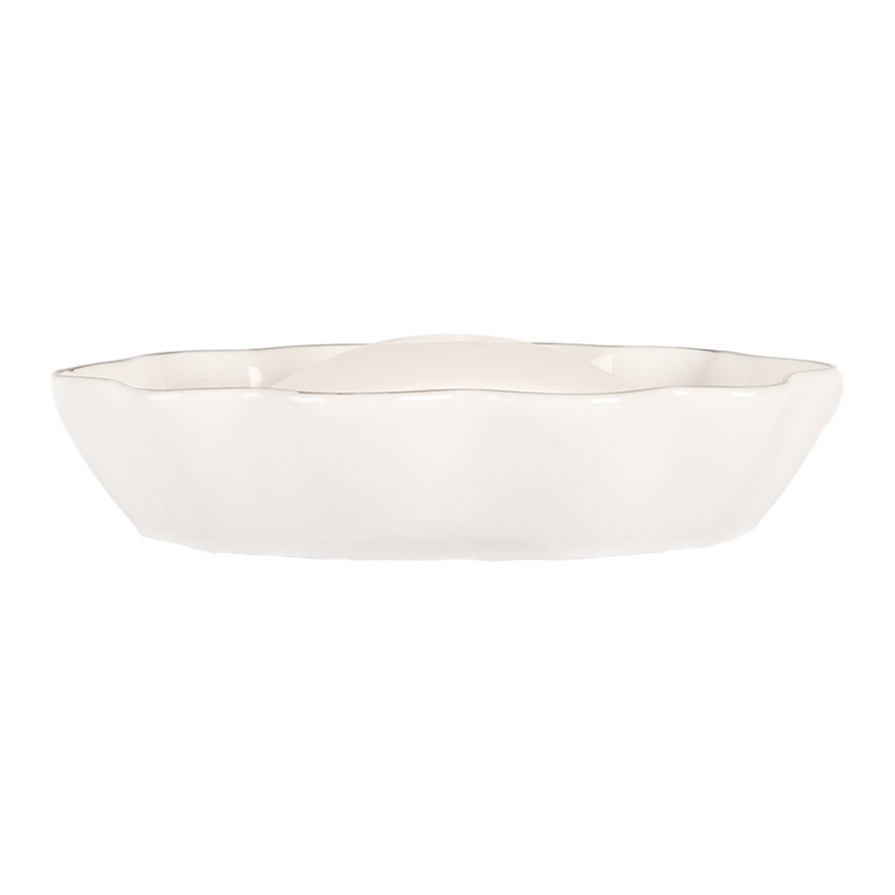 Soap Dish 15x10x3 cm White Ceramic