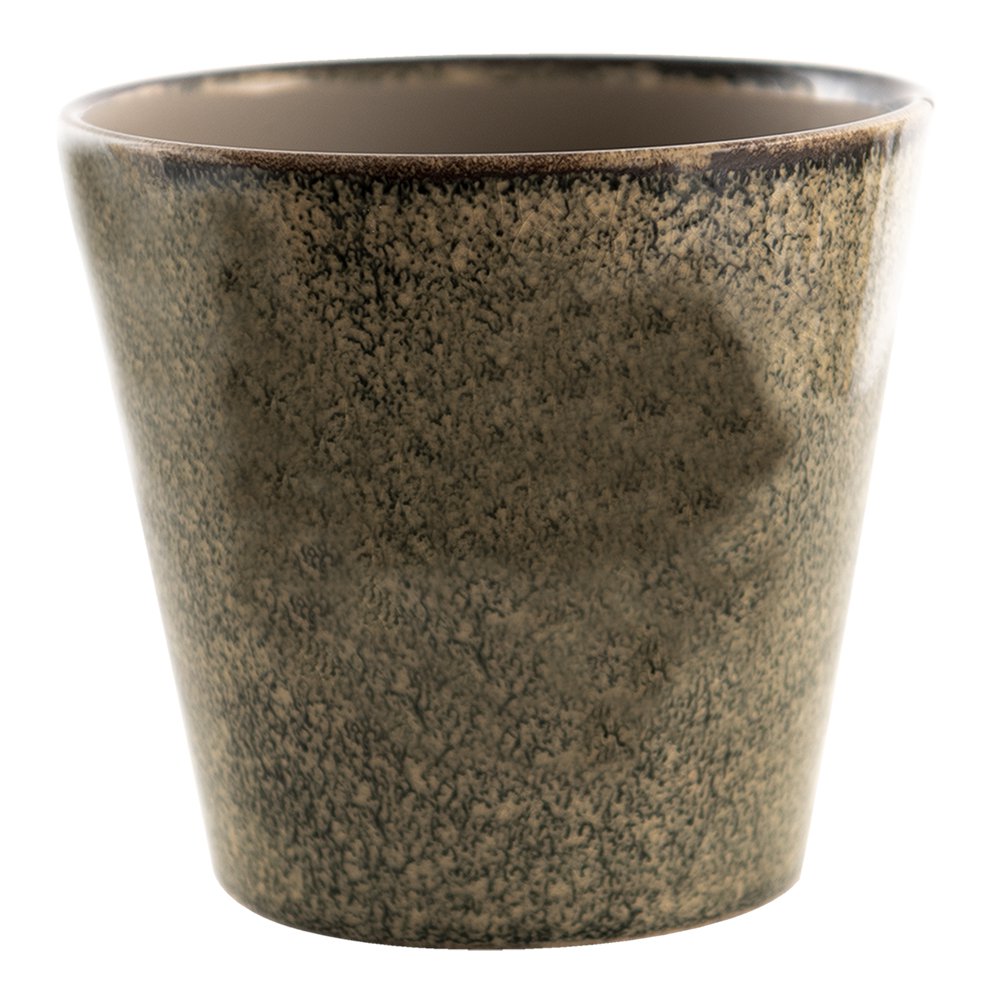 Flower pot Ø 17x16 cm Green Ceramic Indoor Flower pot