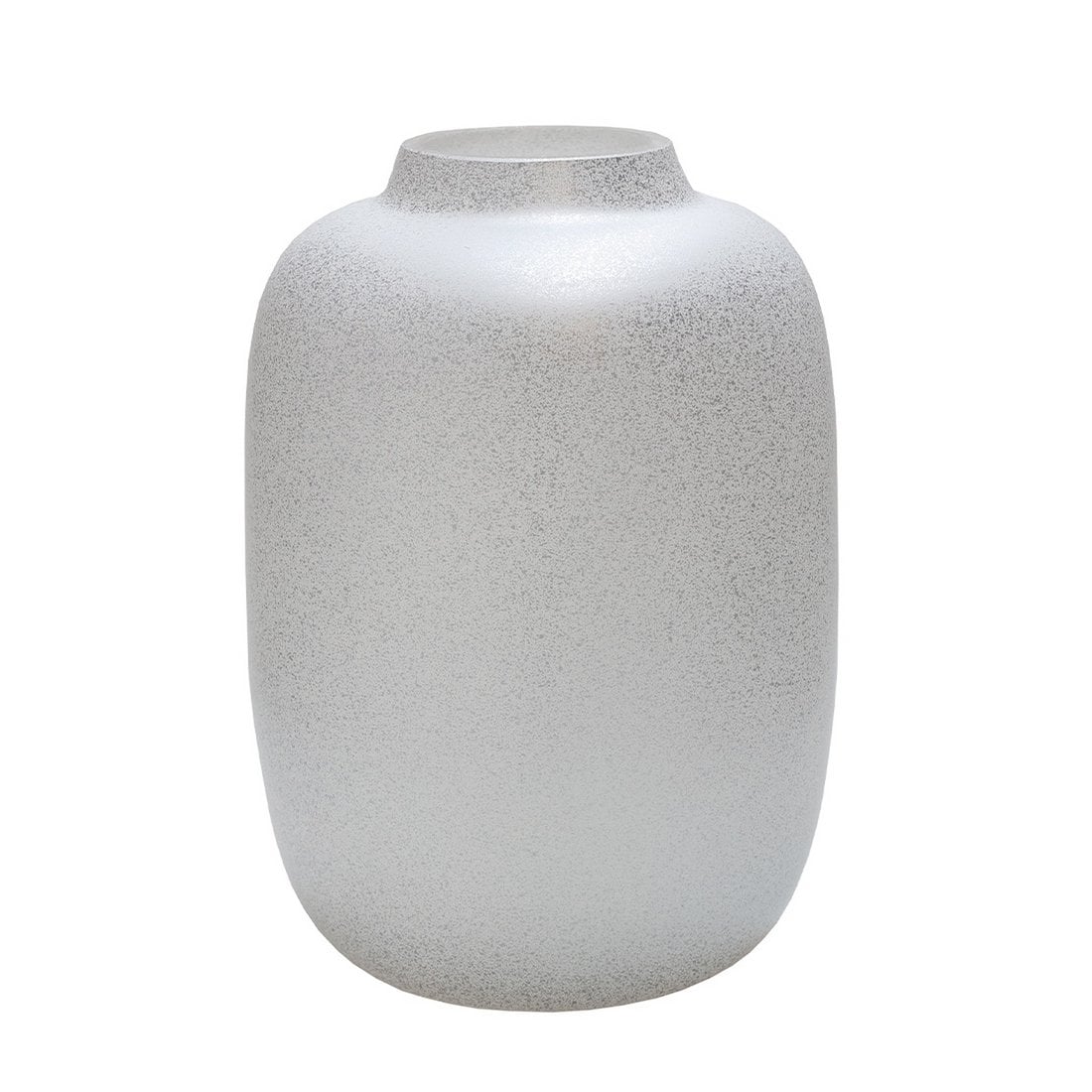 Vaas 29x21 cm glas zilver wit