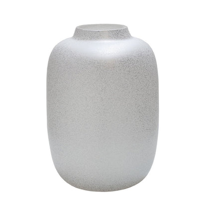 Vaas 29x21 cm glas zilver wit