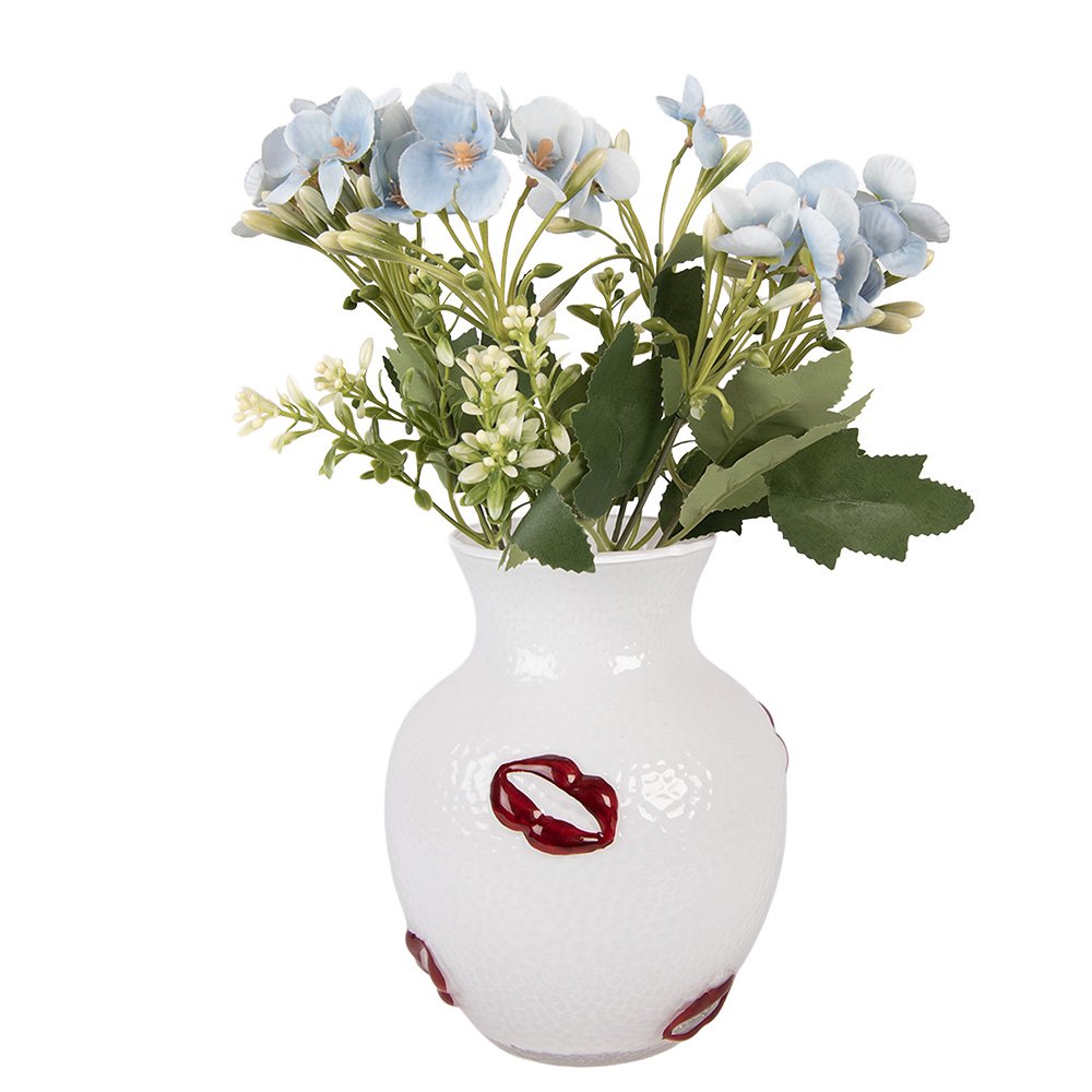 Vase Ø 13x16 cm White Glass