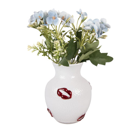 Vase Ø 13x16 cm White Glass