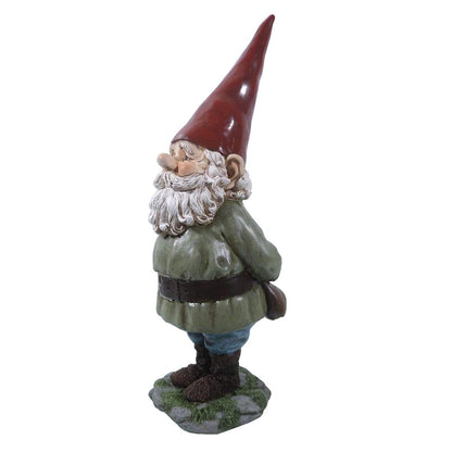 Kabouter beeld 22x13x40 cm groen polyresin