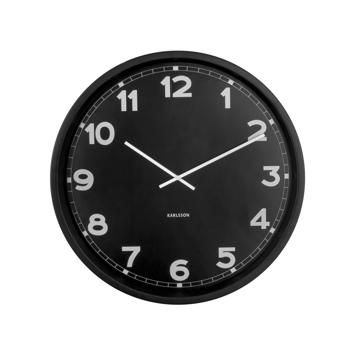 Wandklok 80 cm zwart wit