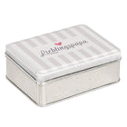 Bewaardoos metaal 10x8x4 cm beige