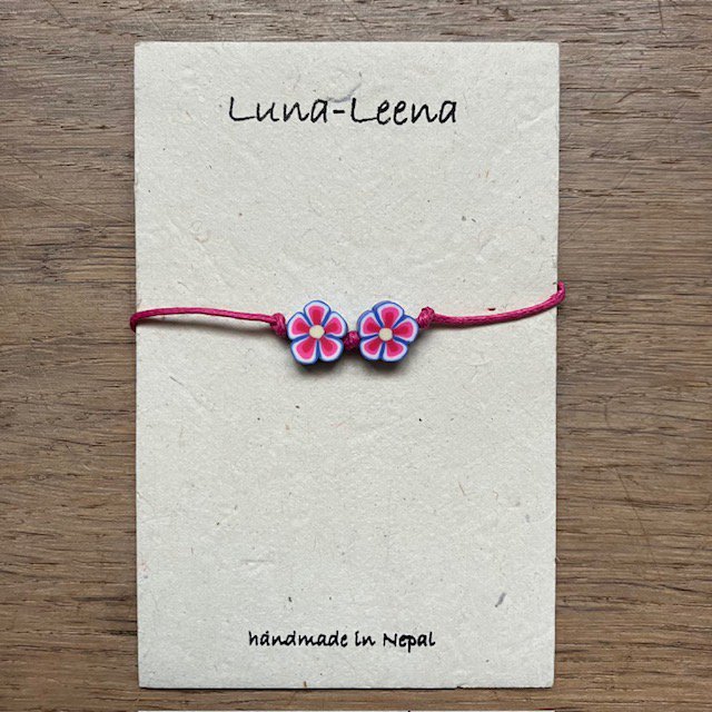 Luna Leena Children's Bracelet Flower Purple Handmade Nepal