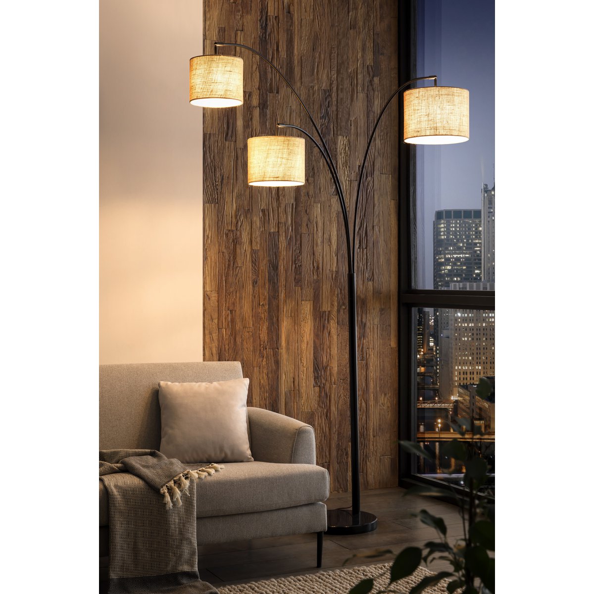 Vloerlamp 220 cm zwart marmeren voet