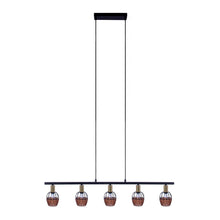 Corbis 5L Pendant Lamp Black Gold Rattan E14 Fitting 100 Cm
