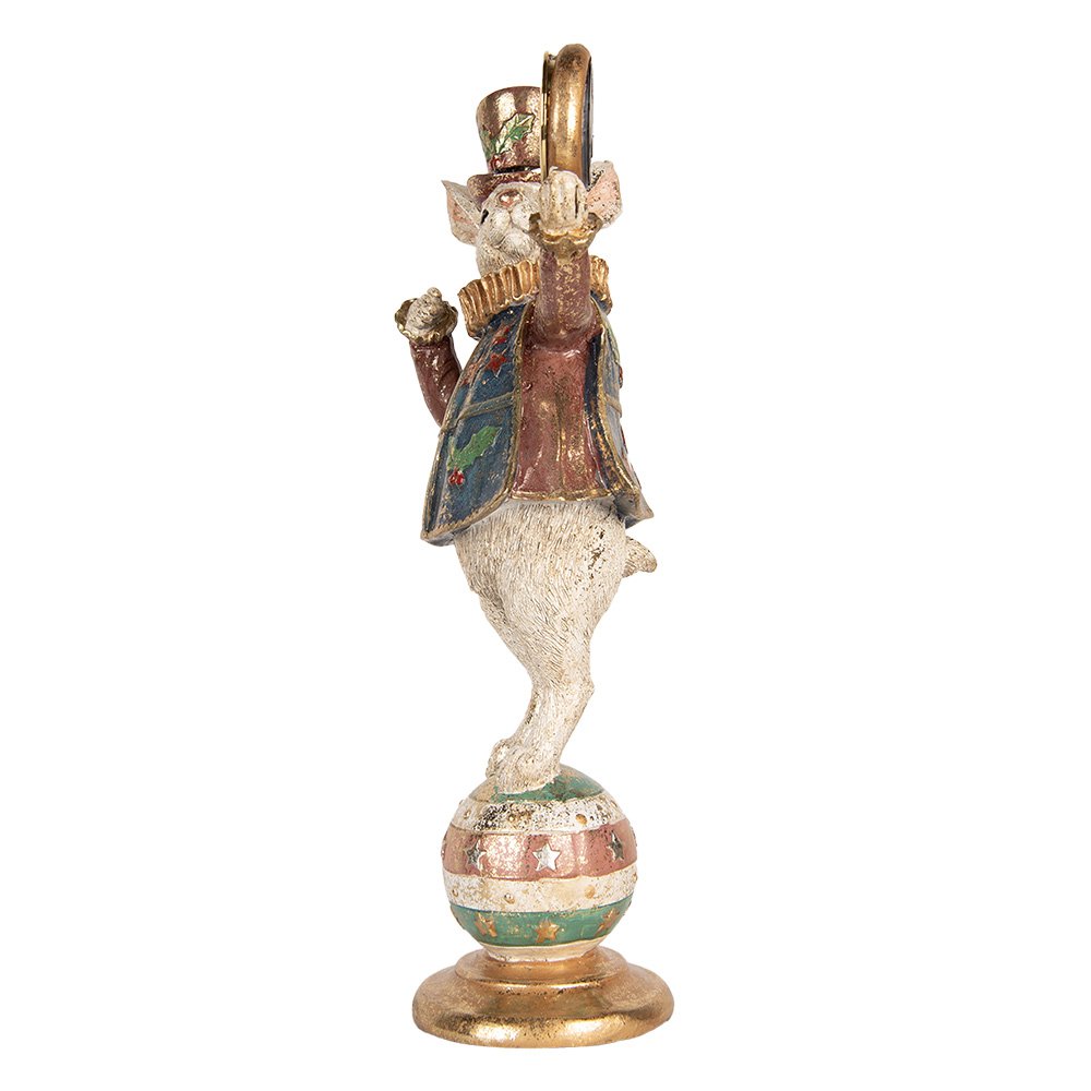 Decoratie Beeld Konijn 35 cm Wit Goudkleurig Kunststof
