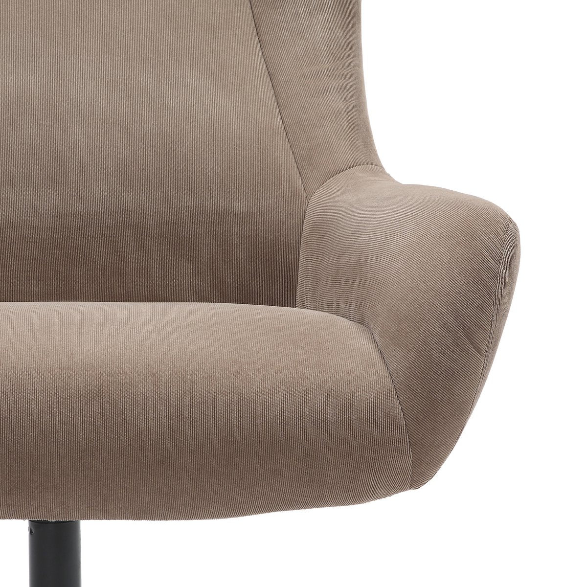 Fauteuil met kruk corduroy bruin 82x85x106 cm