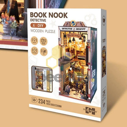 3D Booknook Detective Decrypt 19,5x10,8x22,5 cm hout LED