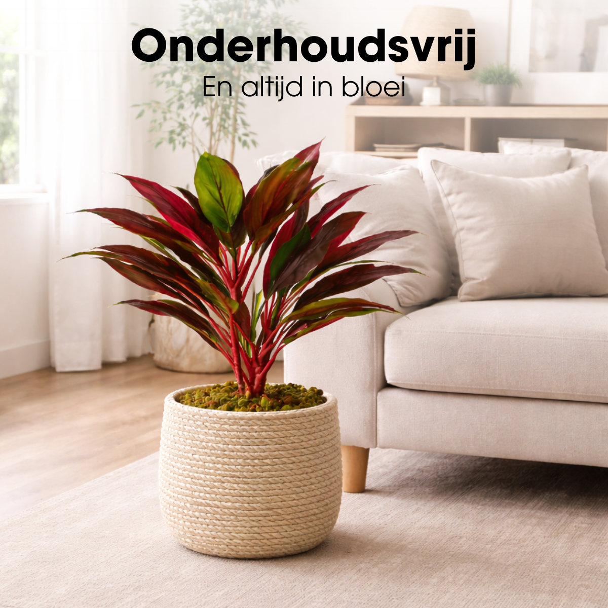 Kunstplant Cordyline rood 90 cm