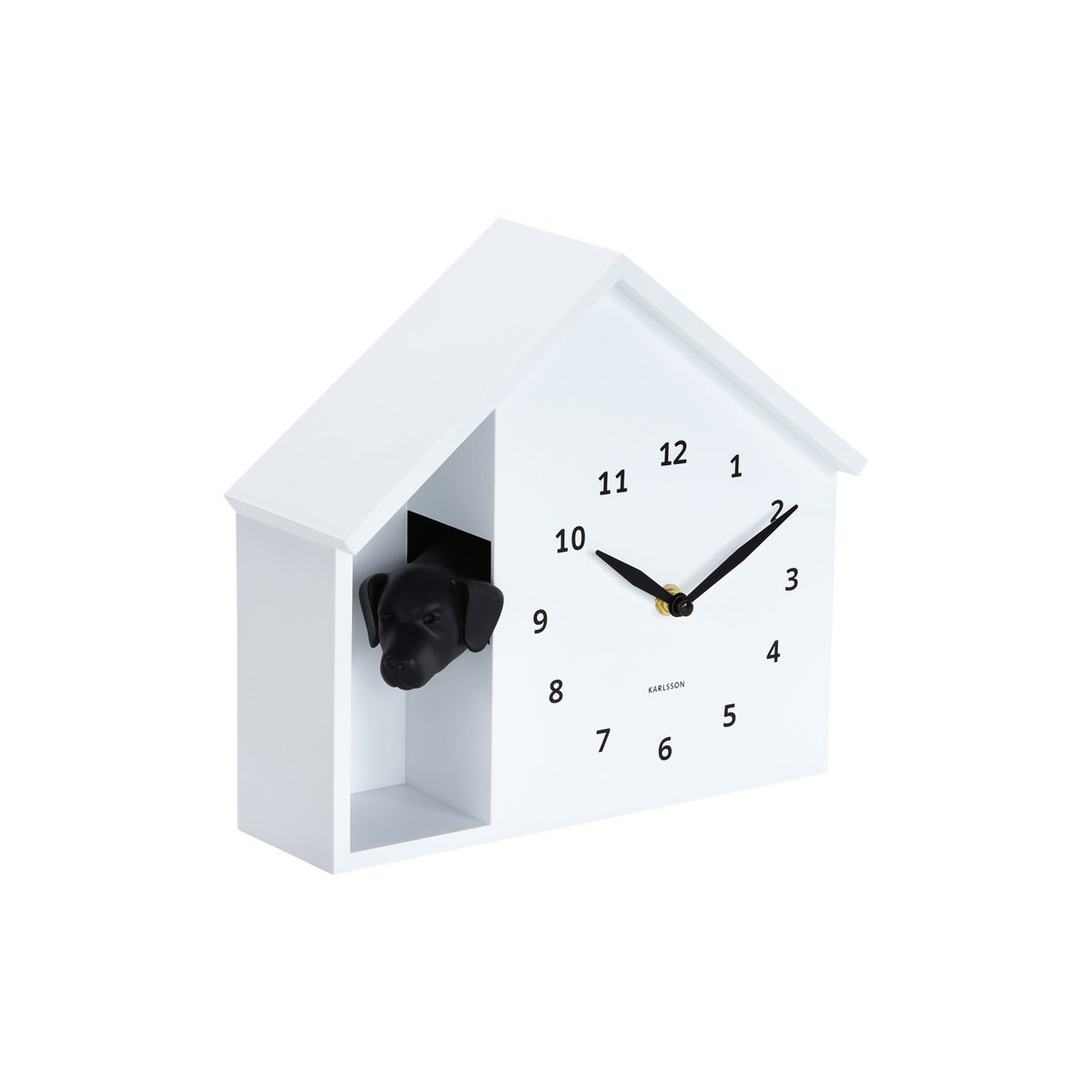 Wandklok 25 cm wit hond
