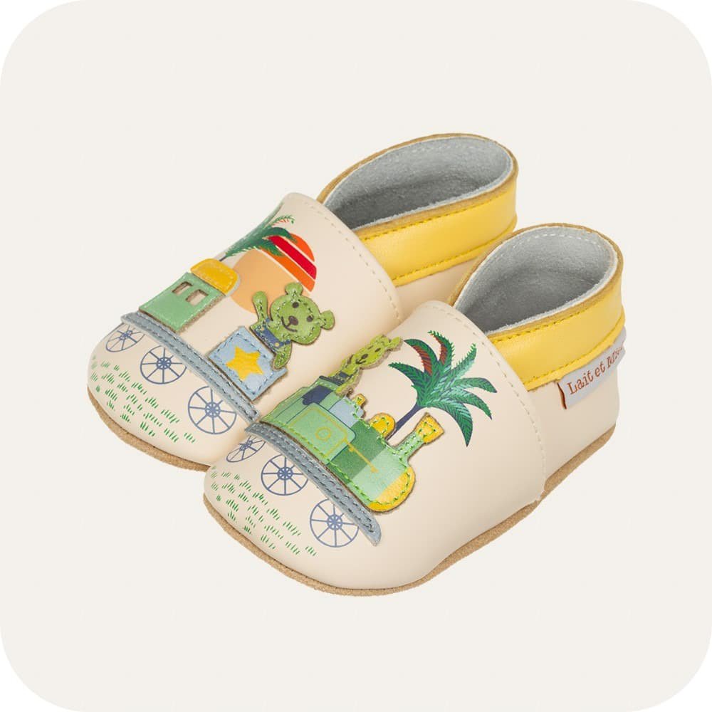 Babyslofjes leer suède zool